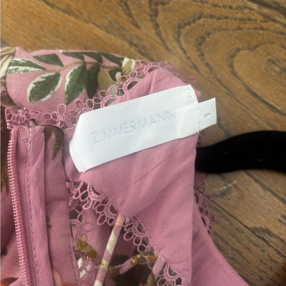 Zimmerman pink floral open back mini dress - Picture 3 of 3